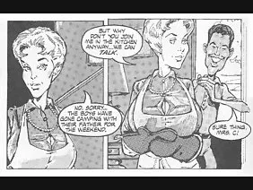 Secrétaire somptueuse suce et branle secrètement ses seins en se prenant une bite se faire éjaculer sur les gros seins et les mamelons qui sortent